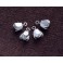925 Sterling Silver 4 Tiny Flower Charms 5 mm.Satin Finished