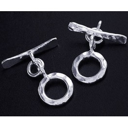 Karen Hill Tribe Silver 4 Hammered Toggles 10mm.