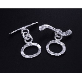 Karen Hill Tribe Silver 4  Hammered Toggles 8x12mm.
