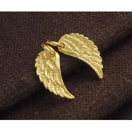 925 Sterling Silver 24k Gold Vermeil Style 2  Angel Wing Charms.