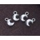 925 Sterling Silver 4 Crescent Moon Charms 5x8.5 mm.