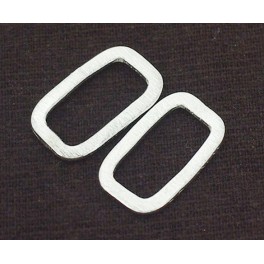 Karen Hill Tribe Silver 2 Brushed Rectangle Connector Rings.