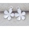 925 Sterling Silver 2 Flower Charms 11 mm.Satin Finished