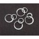 925 Sterling Silver 4 Double Circle Rings Charms, Links 20x13 mm.
