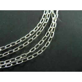 925 Sterling Silver Plain Link Chain 2x4 mm. 40 inches