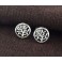 925 Sterling Silver Tiny Tree of life circle Stud Earrings 7mm.