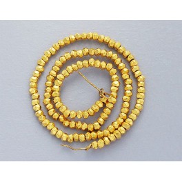 Karen hill tribe 24k Gold  Vermeil Style  120 Faceted Beads 1.8 mm.