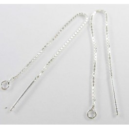 925 Sterling Silver 2 pairs Ear Threads. 55mm.