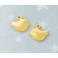 925 Sterling Silver 24K Gold Vermeil Style 2 Tiny Bird Charms 6x9 mm.