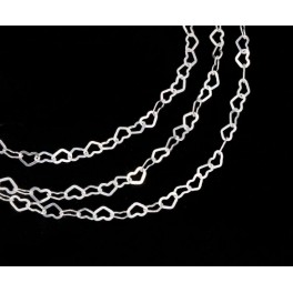 925 Sterling Silver Tiny Heart Chain 2x1.8 mm. 24 inches