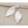 Karen Hill Tribe Silver 2 Textured Curve Leaf Charms 9.5x19mm.