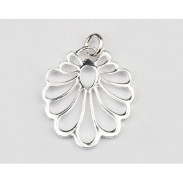 925 Sterling Silver Cutwork Drop Pendant 18x20 mm.  Polish Finished.