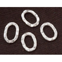 Karen Hill Tribe Silver 4 Hammered Oval Closed Jump Rings 10x15mm.