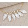 Karen Hill Tribe Silver 6 Textured Curve Leaf Charms 5x12mm.