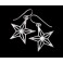 925 Sterling Silver Star Earrings 20mm. Polish Finished
