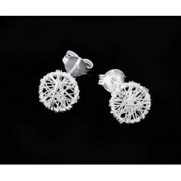 925 Sterling Silver Wire Circle Stud  Earrings 8mm.