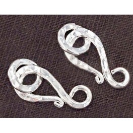 Karen Hill Tribe Silve 2 Hammered Clasps 22mm.