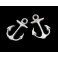 925 Sterling Silver 2 Anchor Charms  11x15 mm.