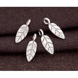 Karen Hill Tribe Silver 4 Leaf Charms 5x12 mm.