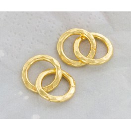 Karen hill tribe Gold Vermeil Style 2 Double Circle Rings Charms 12 mm.