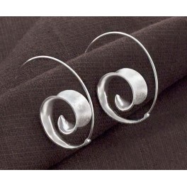 925 Sterling Silver Spiral Hoop Earrings 30mm.