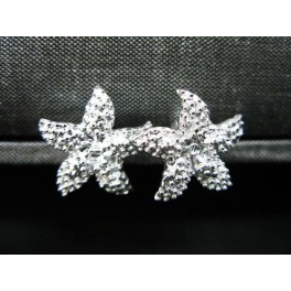 925 Sterling Silver Starfish Stud  Earrings 13mm.