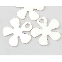 925 Sterling Silver 8 Flower Charms 10mm.