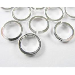 925 Sterling Silver 20 Opened Jump Rings 1x8mm.