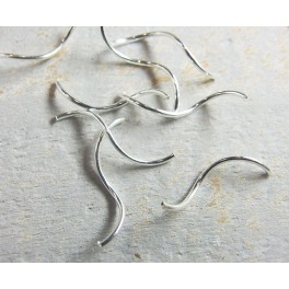 925 Sterling Silver 30 Curve Beads 1x20mm.