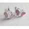 925 Sterling Silver Little  Seashell  Butterfly Stud Earrings  6x8.5mm.