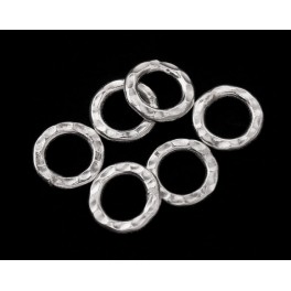 Karen Hill Tribe Silver 8 Hammered Jump Rings 9.5 mm.