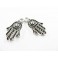 925 Sterling Silver 2 Hand Of Fatima Charms 8x15mm.