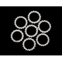 Karen Hill Tribe Silver 12 Twisted Wire Open Jump Rings 8x1.4mm