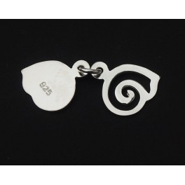 925 Sterling Silver 2  Shell  Cut out with Backing Charms 9x10 mm.