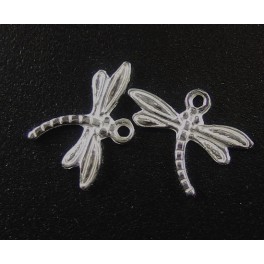 925 Sterling Silver 2 Dragonfly Charms  17x11 mm.