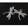 925 Sterling Silver 2 Dragonfly Charms  17x11 mm.