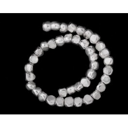 Karen Hill Tribe Silver 40 Faceted Beads 3x2.5 mm.