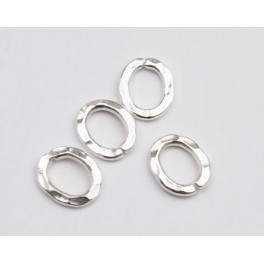 Karen Hill Tribe Silver 4 Hammered Opened Jump Rings 9x12mm.