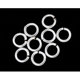 925 Sterling Silver 30 Opened Jump Rings 6 mm.