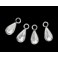 925 Sterling Silver 8 Dew Drop Charms 5x9 mm.