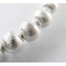 Karen Hill Tribe Silver 4 Brushed Round Beads 10x9.5 mm.