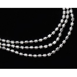 925 Sterling Silver Faceted Beaded Chain/ Necklace 1.3mm 16 inches