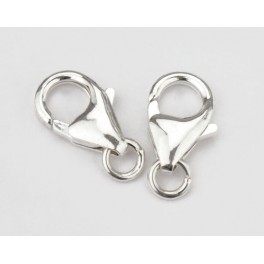 925 Sterling Silver 2 Lobster Clasps 8x14.7 mm.