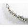 Karen Hill Tribe Silver 10 Leaf Printed  Rondelle Beads 6x4.5mm.