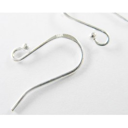 925 Sterling Silver 5 pairs Earring Wires 9x20mm. 20 AWG.