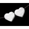 925 Sterling Silver 2 Tiny Heart Beads 6x6.5mm.