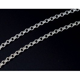 925 Sterling Silver Rolo Circle Chain 2 mm.20 inches