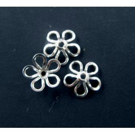 925 Sterling Silver 20 Flower Bead Caps 8 mm.