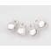 925 Sterling Silver 6 Round Bells Charms 6 mm.
