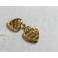 24k Vermeil Style 2 Made With Love Heart Charms 9x10 mm.
